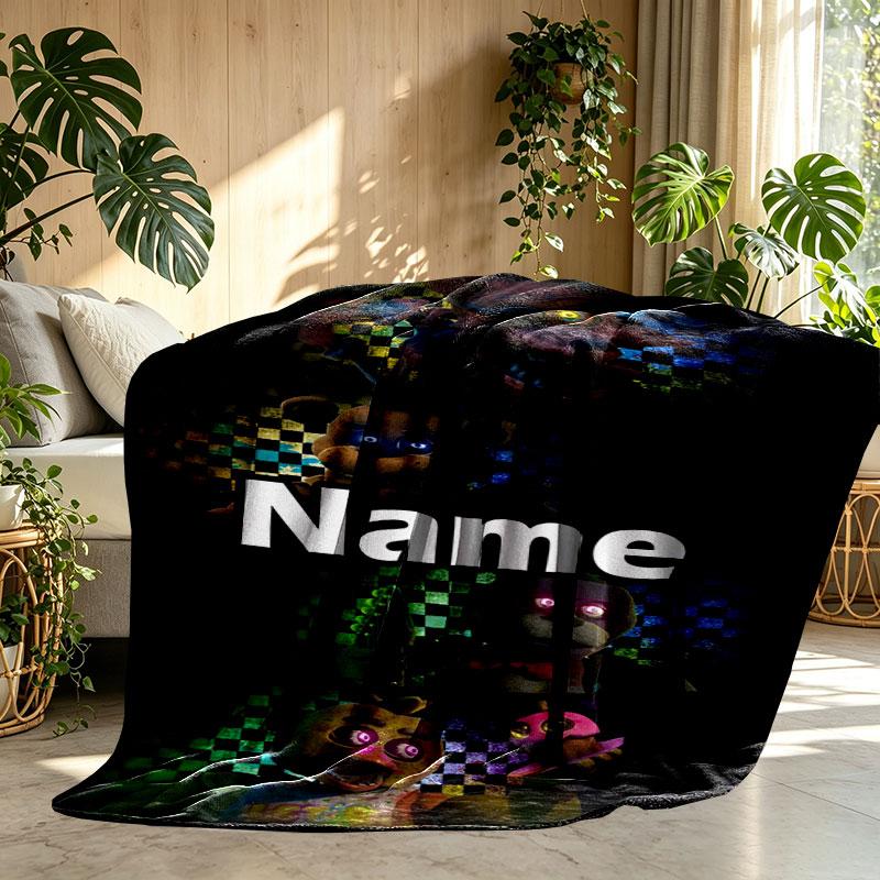 Custom Name Personalized Five Nights at Freddy's Print Blanket, Home Decor, Bedroom, Sofa, Camping, Couch, Gifts for Birthday Christmas