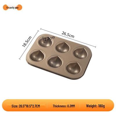 ZISIZ 6-Cavity Non-Stick Chestnut Baking Mold