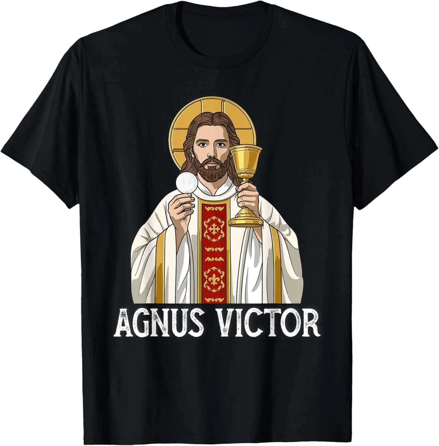 Agnus Dei Sanctus Традиционная латинская месса Католическая футболка XL