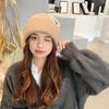 Triangle standard embroidered knitted hat men's and women's casual big head circumference wool hat autumn and winter warm face small hat