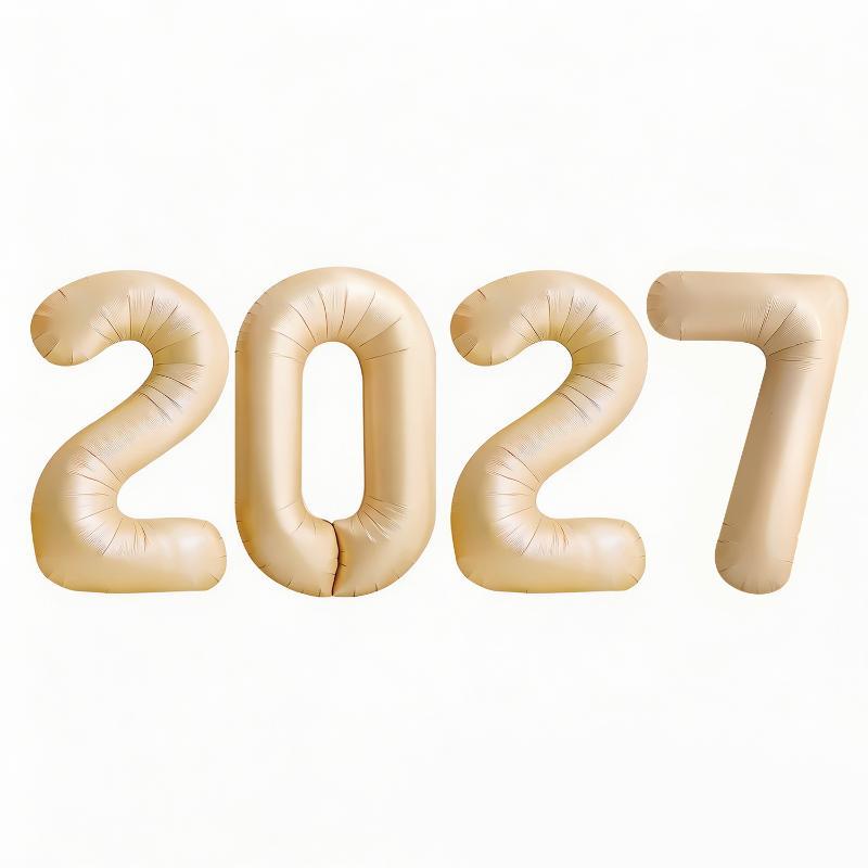 32 Inch 2027 Happy New Year Foil Balloons Christmas New Year Party Decoration Festival Party Supplies Photo Props Home Decor