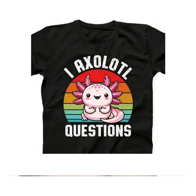 Short-Sleeved T-Shirt with Fun I Axolotl Print S