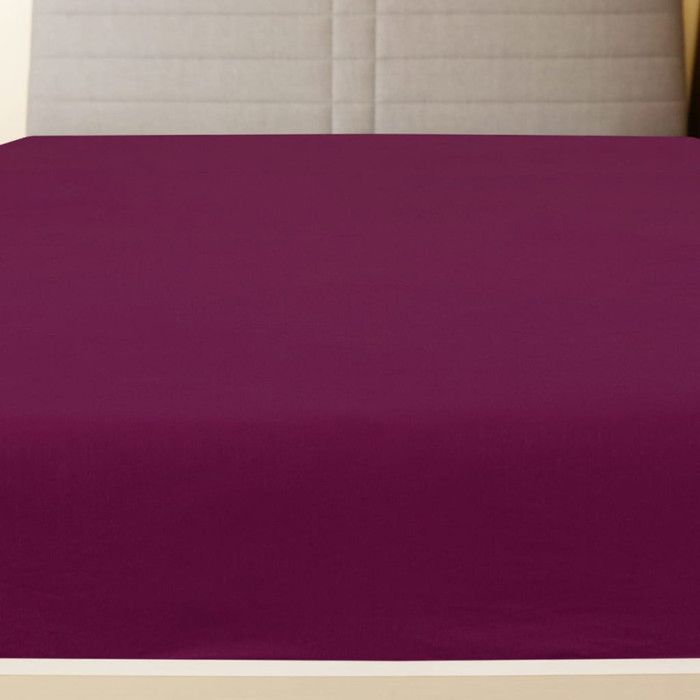 136254 vidaXL Drap-housse Jersey Bordeaux 140x200 cm Coton