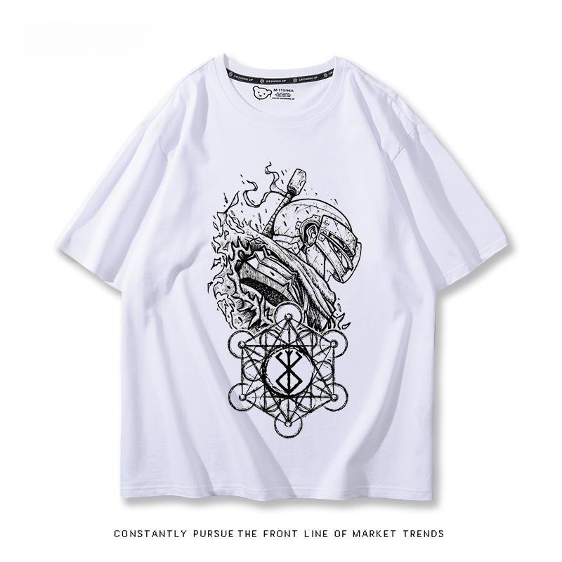Berserk anime potisk osobnosti 100% bavlna tričko léto venkovní ležérní pohodlný trend street pánské oblečení