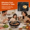 Round Thai BBQ Grill Pan Black Grill Pan with Side Portable Hot Pot Grill Pan  Restaurant Use