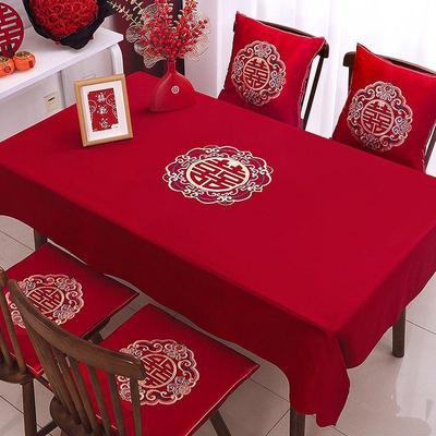 Rote Hochzeitstischdecke mit Doppel-Glück-Design für Zeremonie oder Dinner