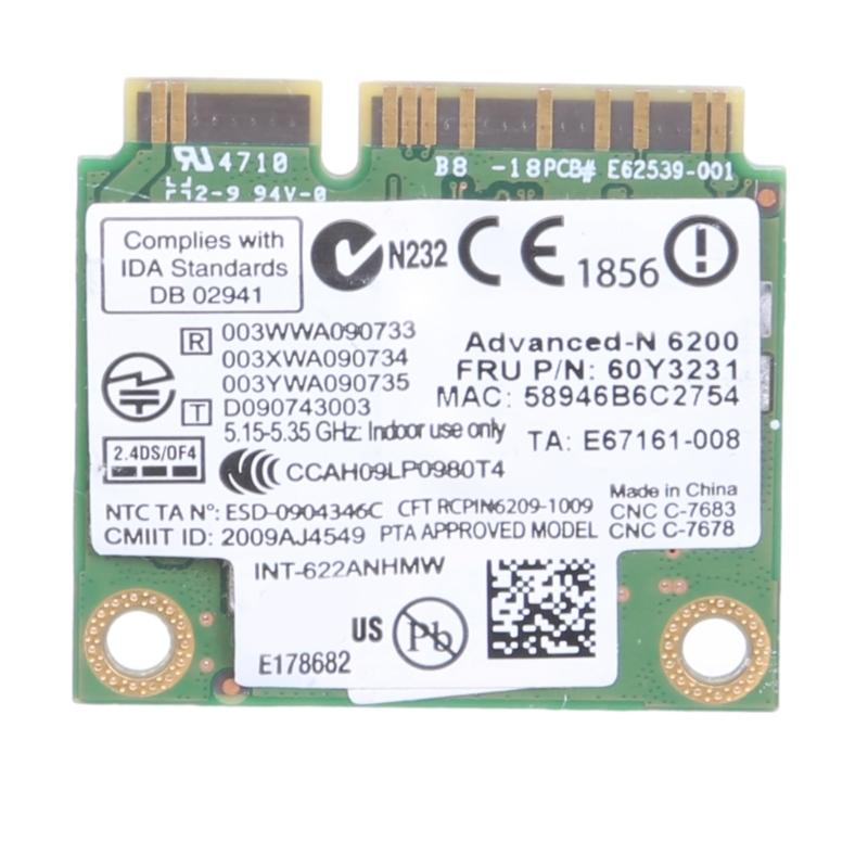 6200 622ANHMW 300Mbps 2.4G/5Ghz WiFi Card MINI PCIE 572509-001 60Y3231 for Thinkpad T410 T410i T510 T510i W510 T410s
