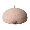 Hat Women's Hat Felt Hat Pure Wool Soft Beret Women's Autumn and Winter Fashion Show Face Small Black Bud Hat