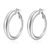 Stainless steel women's hollow earrings round gold-plated earrings 18K oval light luxury earrings