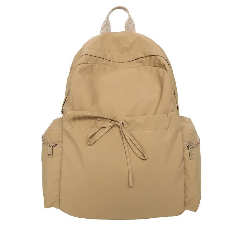 Lightweight Solid Color Backpack Travel Backpack Large Capacity Student Schoolbag