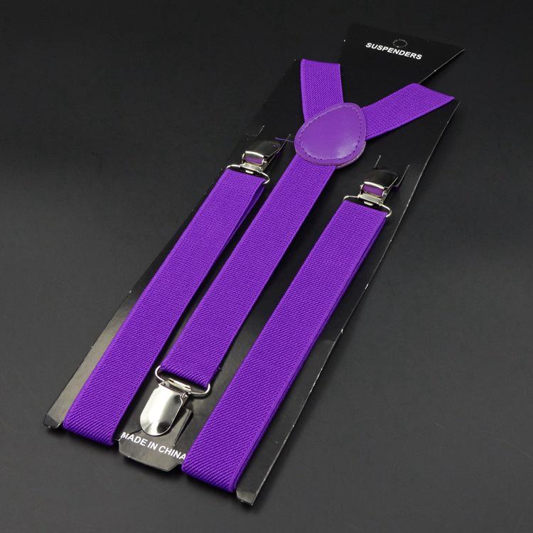 Unisex 2.5cm British Pink Y-Back Elastic Suspenders, Versatile & Multi-Color