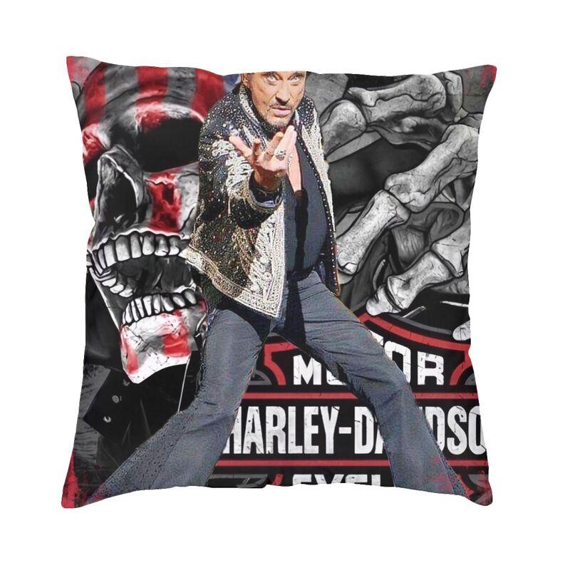 

French Rock Singer Johnny Hallyday Pillow Case xcm Home Decor Fashion Outdoor Cushions Square Pillowcase 30x30cm