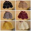 Handmade Knit Skullies Caps Solid Color Beanies Cap Ethnic Style Crochet Flower Hat  Ladies