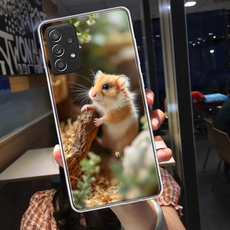 Hamsters With Hats Have Ears Phone Case for Samsung A54 A57 A37 A17 A14 A15 A12 A24 A34 A55 A35 A25 A52S A07 A05S A04S A22 A32 A