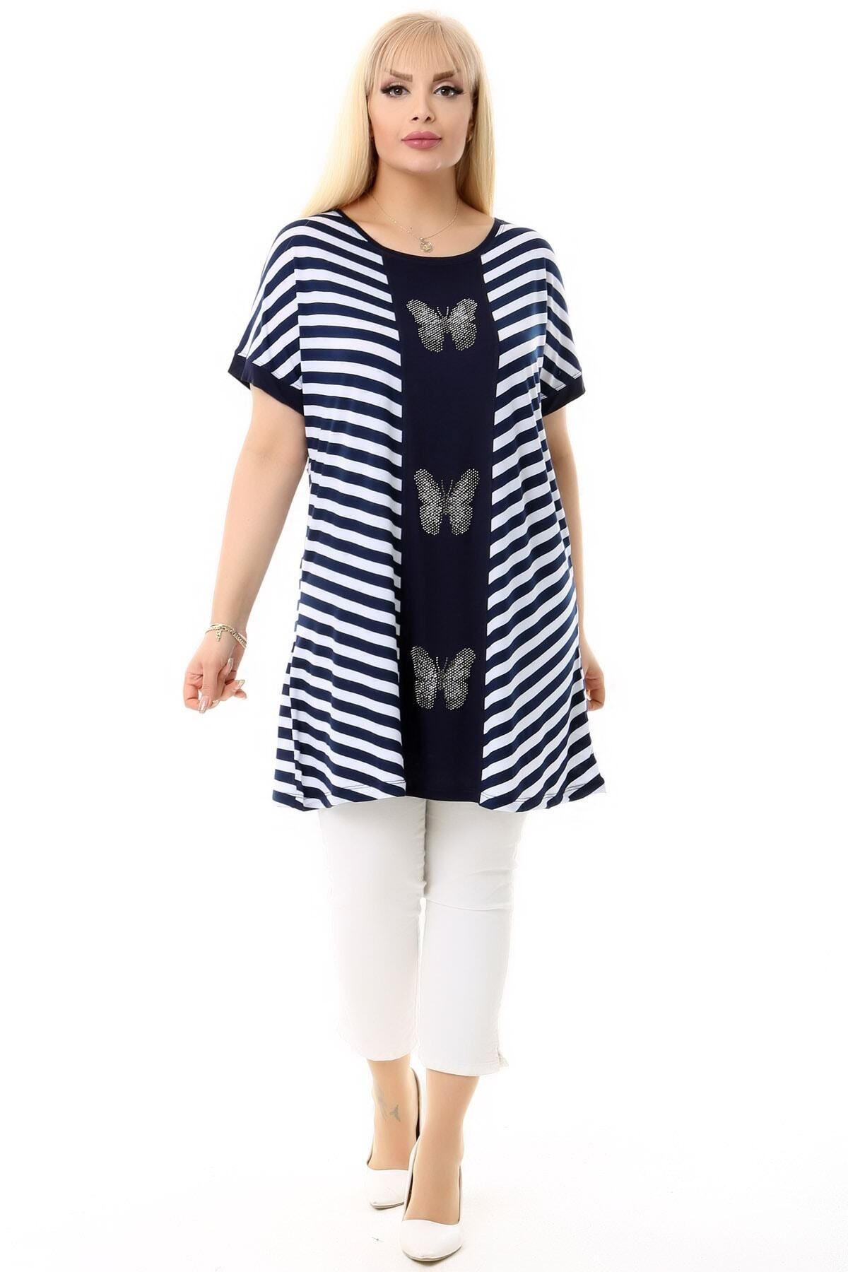 

Women s Style Plus Size Tunic Short Sleeve Round Collar XL/2XL