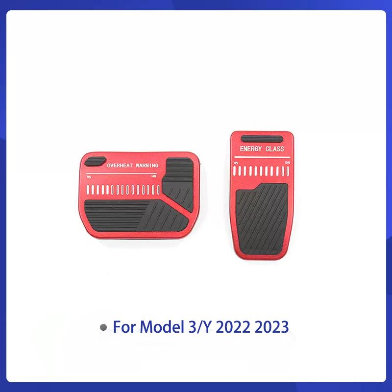 

Ruili78 Алюмінієвий сплав Педаль для ніг tesla model 3 аксесуари Model Y Газ Акселератор Гальмо Педаль Килимок Накладка Автомобіль червоний