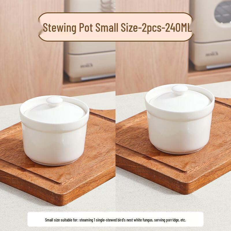 Zhaoran Ceramic Double Boiler Stew Pots (2-Pack)
