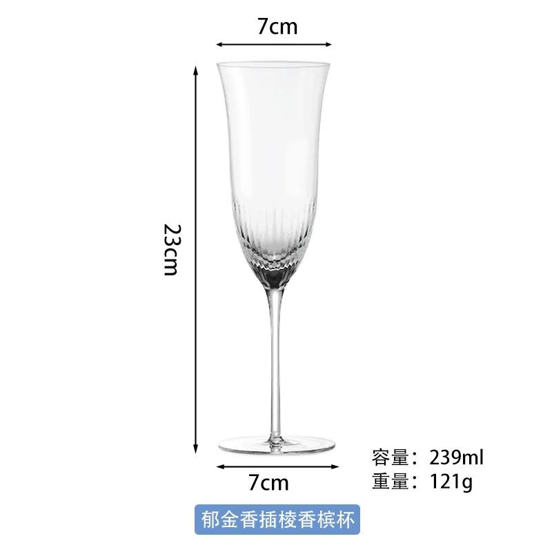 Clear/Green Hand-blown Crystal Glass Champagne Glasses Goblet Ice Cream Glasses Tulip Intersuppressed Red Wine Gl