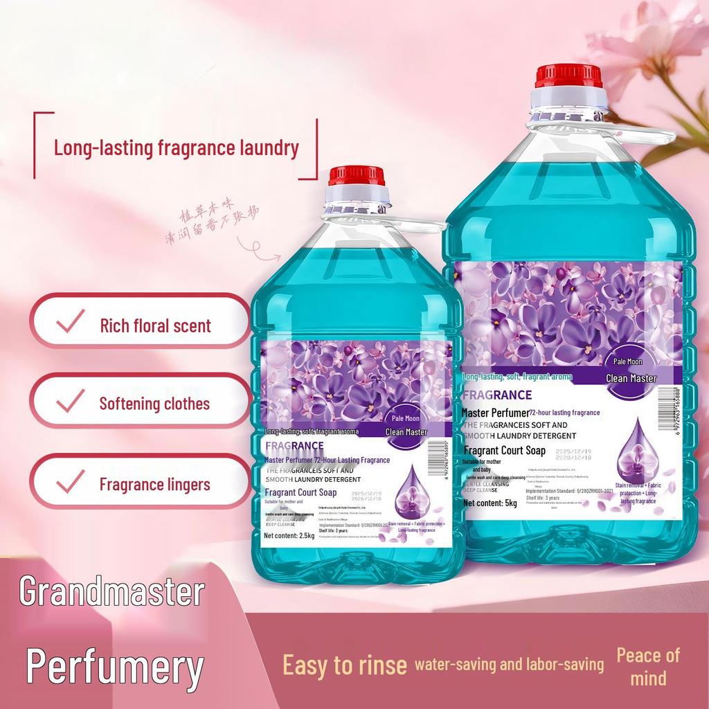 Fragrance Master Long-Lasting Low-Foam Liquid Laundry Detergent, 5kg - Easy Rinse, Deep Clean.
