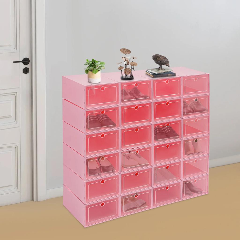 24 packaged flip drawer style shoe boxes with diagonal round holes, large romantic powder