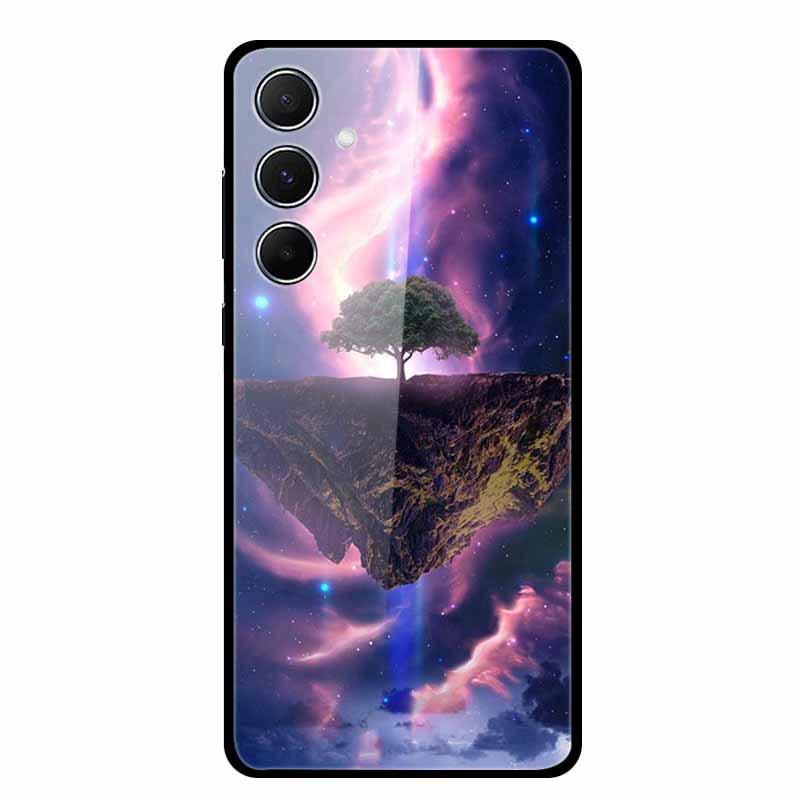 Kreative Landschaftsmalerei Gehärtetes Glas Handyhülle für Samsung A55 5G