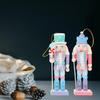 PartyKindom Nutcracker Ornaments for Christmas Tree: 4pcs Small Figures, Wooden Soldier Hanging Decorations for Xmas Gift, Shelf, Table, 5"