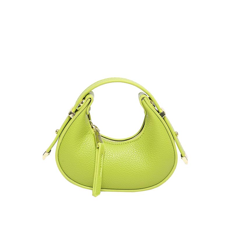 

Высококачественная текстурированная мини-сумка в форме полумесяца, шикарная универсальная мягкая кожаная сумочка в виде помады, милый кошелек для девочки