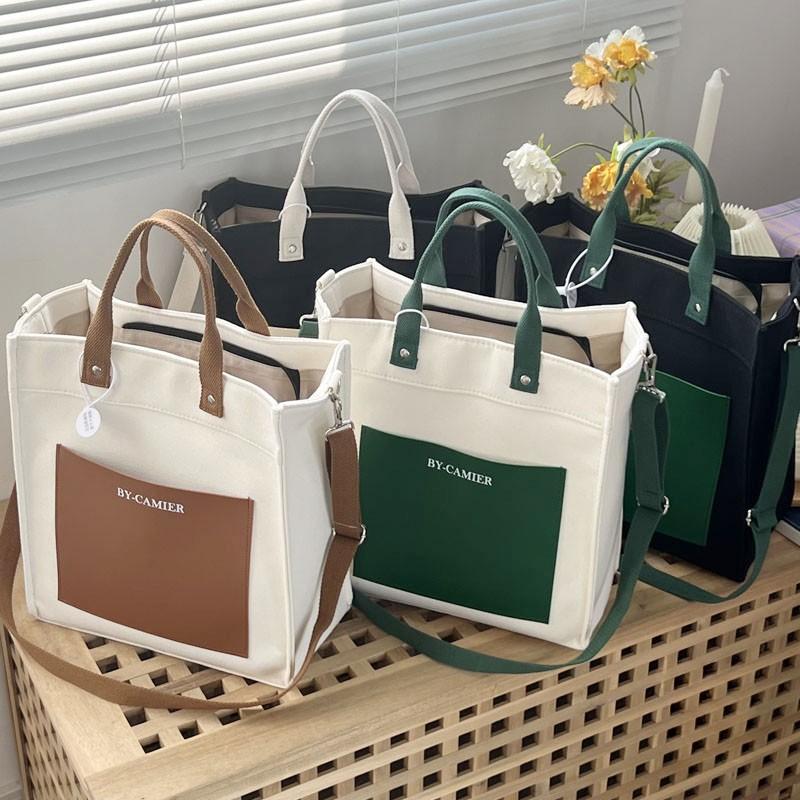 Jednoduché plátěné tašky pro ženy Nové 2024 Kabelky a peněženky Velkokapacitní školní tašky na knihy/nákupní tašky Tašky přes tělo Dámské Bolso