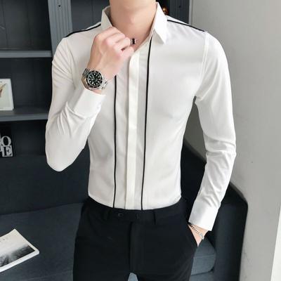 Koreon Streetwear Fashion Men Clothing Slim Smooth Shirts Spring Autumn New Long Sleeve Lapel Basic Social Business Casual Tops