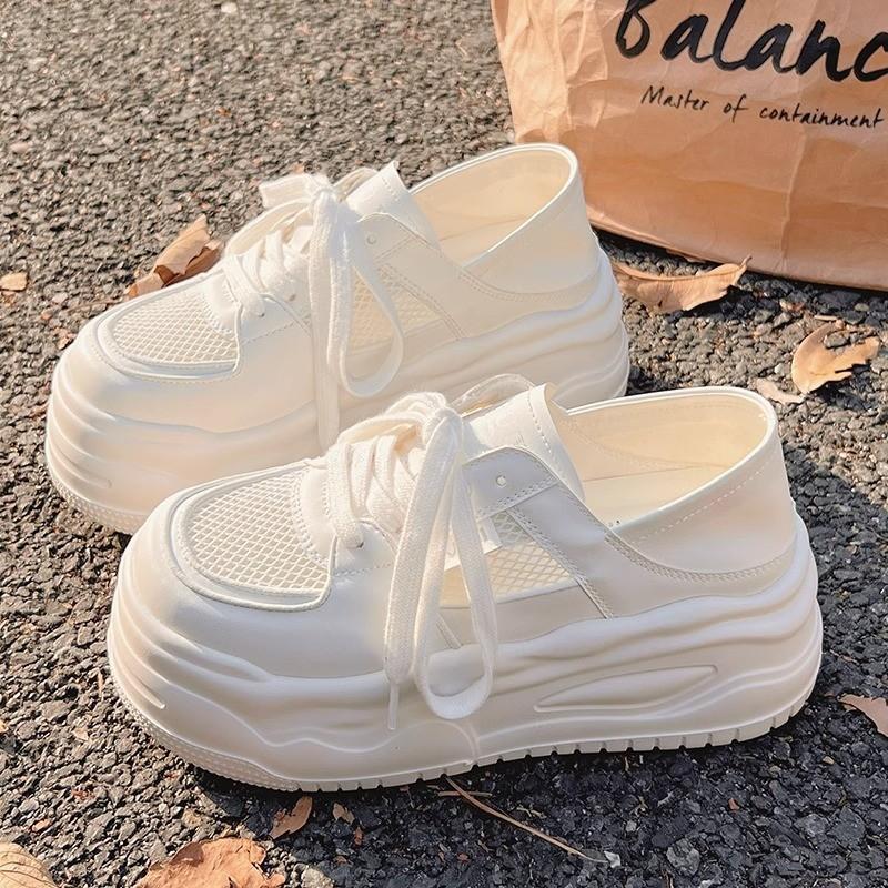Summer new women's casual thick soles increase height two wear women's shoes breathable and versatile niche women's shoes