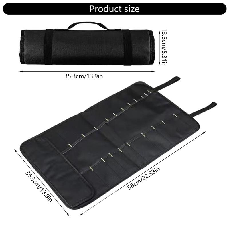 Roll Up Tool Bag Portable Folding Tool Storage Bag Folding Repair Wrench Multifunctional Case Holder Pocket Bag