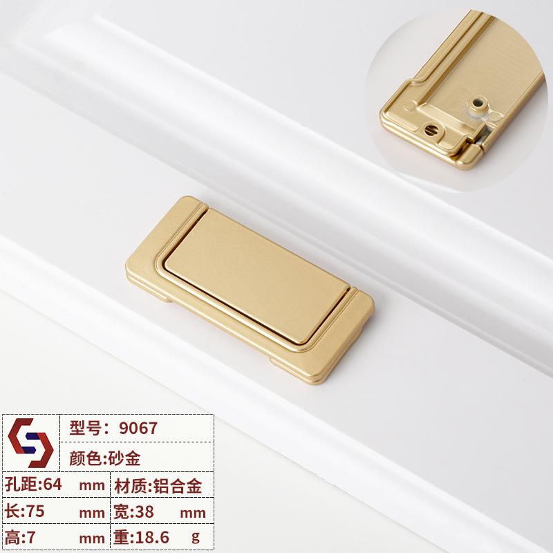 1pcs Modern Hidden Furniture Handles Black Gold Drawer Door Pull Handles for Cabinets and Drawers Beside  Knobs Cupboard Knob
