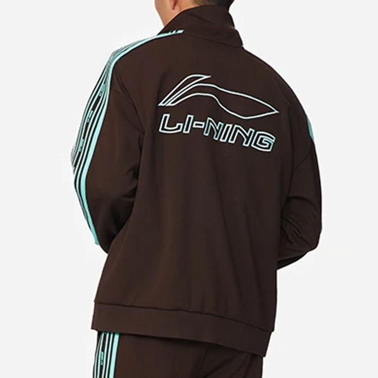 Li-Ning Sports Fashion Series Stand Collar Loose Fit Jacket Unisex Jacket Brown AWDS915-2