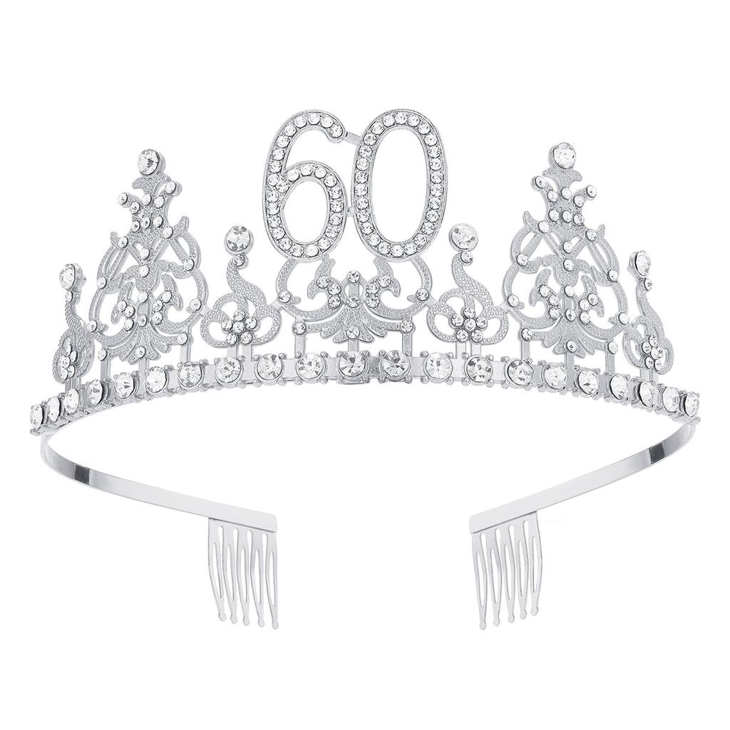 Fashion Alloy Digital Crown With Diamond Tiara 18Th Birthday Party Pearl Alloy Headband