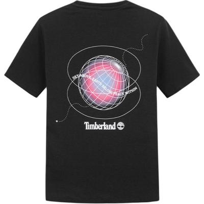 Timberland Rückenaufdruck Outdoor Atmungsaktiv Geruchsresistent Kurzarm T-Shirt Damen Tops Schwarz A65VB-001