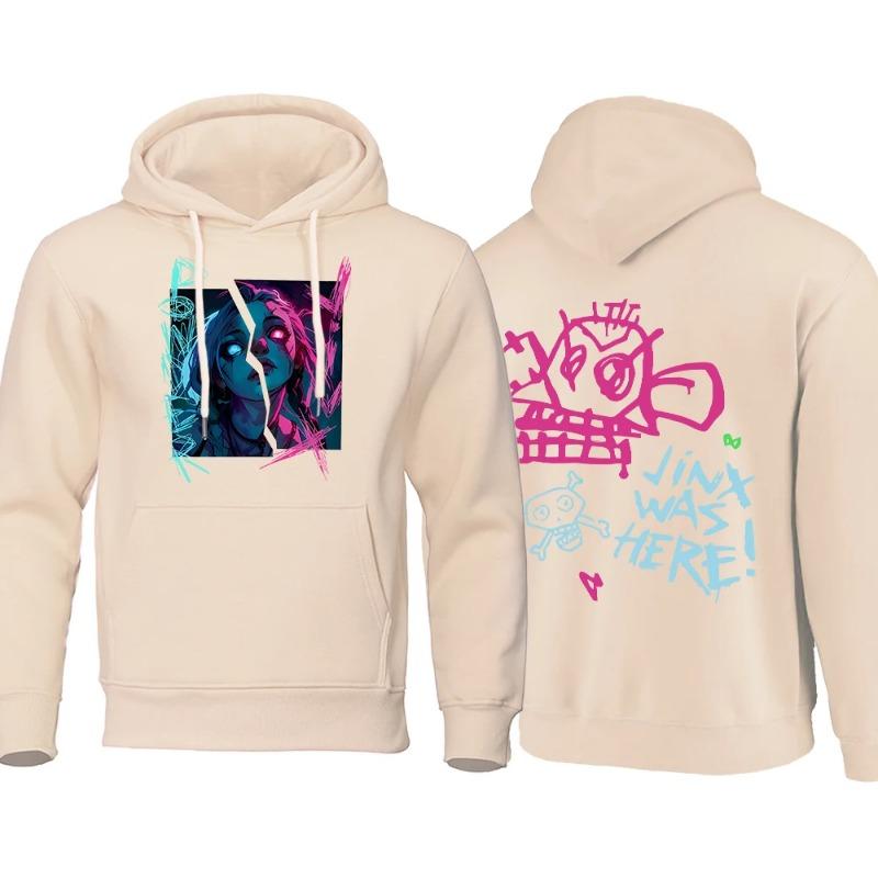 Arcane Hoodie Men Anime Jinx Hoodies Autumn High Quality Fleece Sweatshirt Street Hoody Flexible Oversize Men's Clothing Hoodies & Sweatshirts Men’s