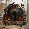 Porch Showcase Hanging Accents Halloween Decoration, 2D Michael Acrylic Suncatcher, Window Decor with Pumpkin Movie Fan Collection Gifts Tombstone,