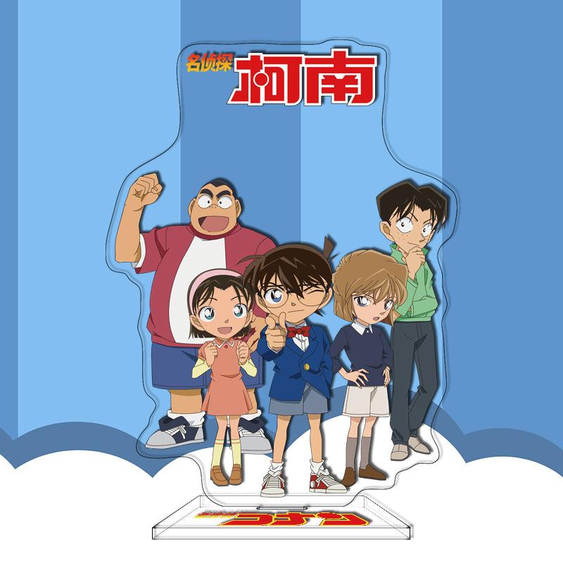 Detective Conan Anime Acrilico Supporto da Scrivania Modello Decorazione da Scrivania Cartone Animato Action Figure Jimmy Kudo Mouri Ran Giocattoli Regalo