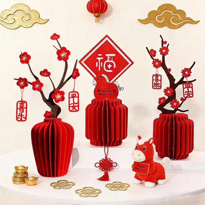 Chinese New Year Honeycomb Vase Ornaments Horse Year Spring Festival Scene Chinese-Style Wedding Moving Ceremony Decor