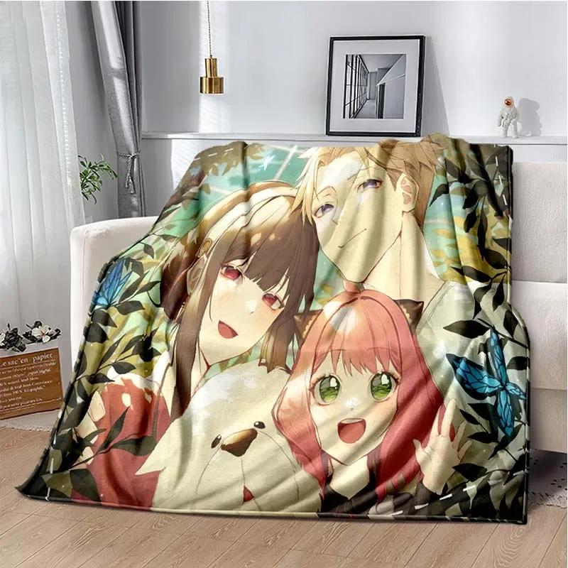 Spy x family Cartoon anime Kawai Throws Blanket Kid Super Home Soft Flannel Blanket for Travel Bedding Blanket for Birthday Gift