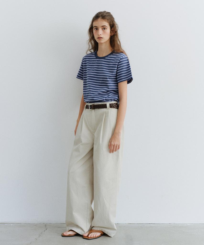 Yulago Stripe Half T-Shirt