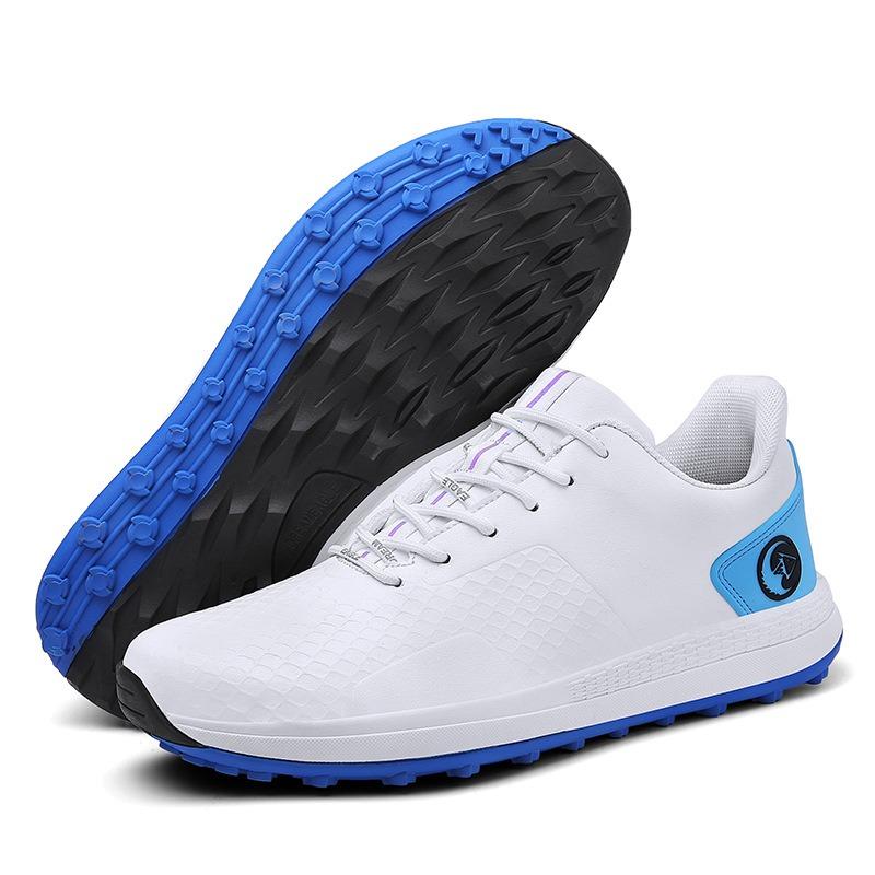 Golf Shoes Men's Waterproof Fixed Shoe Studs Sports Shoes Breathable Lace-up Anti-side Slip Sole Lightweight Men's Shoes
