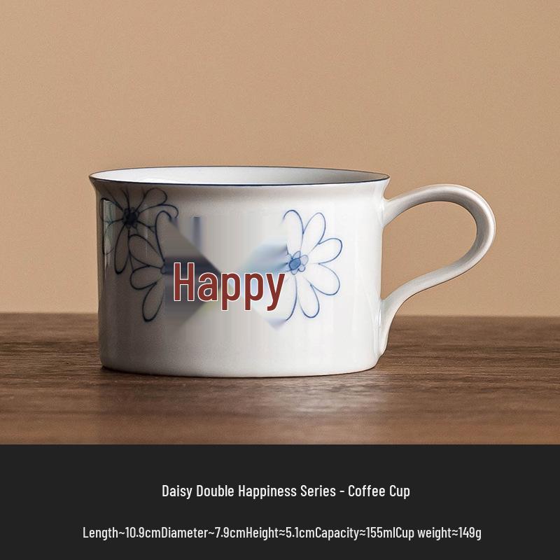 

Набор кофейной чашки и блюдца «Ручная роспись Маргаритка Двойное счастье» - Изысканная кружка для чая или воды No Size