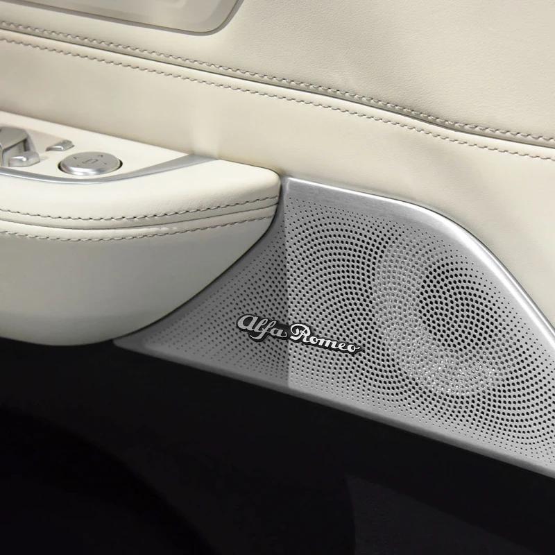 ZHA3 3D Car Audio Stereo Speaker Badge Sticker Decal Accessories For Alfa Romeo Giulia Stelvio Giulietta 156 159 147 Mito Tonale GT