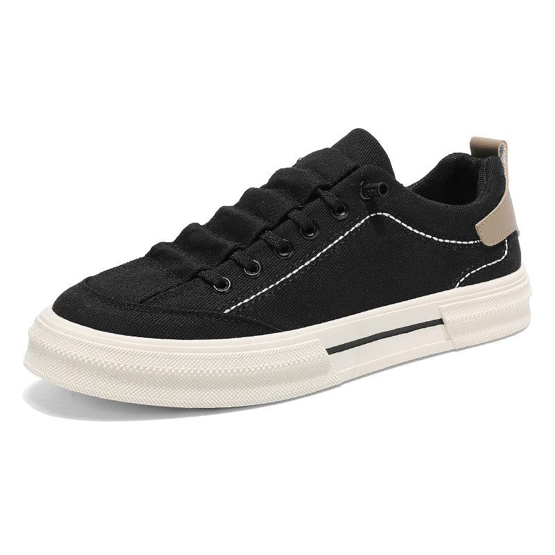 Canvas shoes summer breathable mesh soft sole trendy casual board shoes versatile low-help student campus Korean version of small black shoes