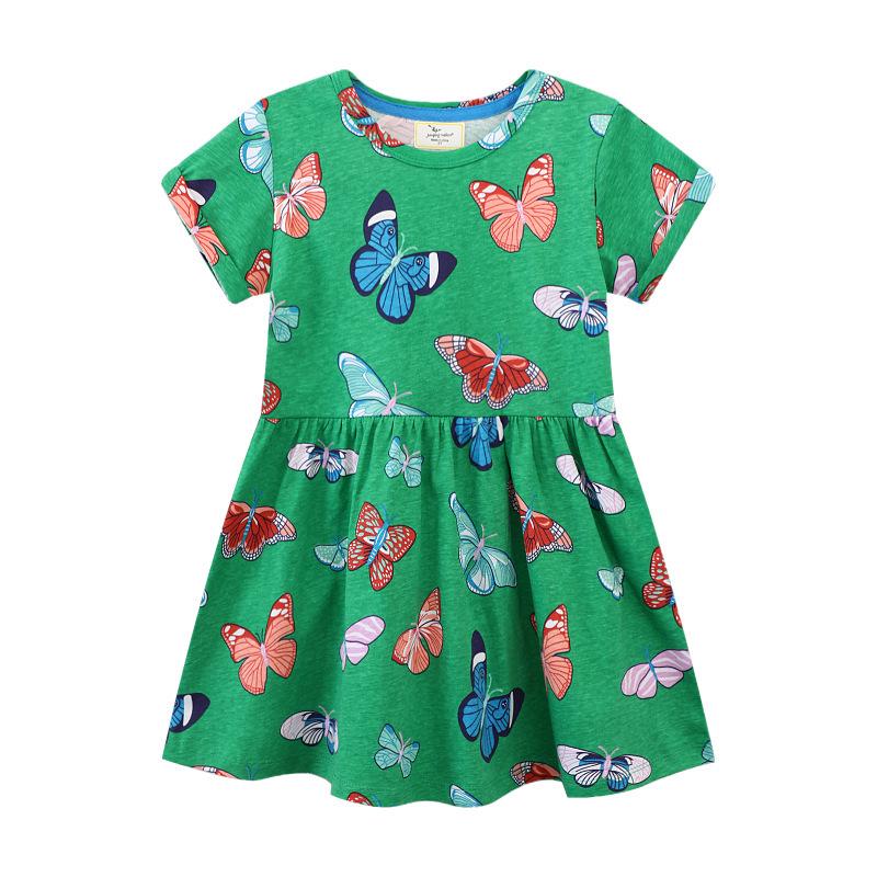 

European and American Cartoon Knit Summer Dresses for Girls 6T (Height 110-120 cm)