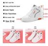 Women's High-Top White Cotton Shoes with Plush Lining, Autumn/Winter 2022 Collection - Height-Enhancing Sports Casual Footwear.