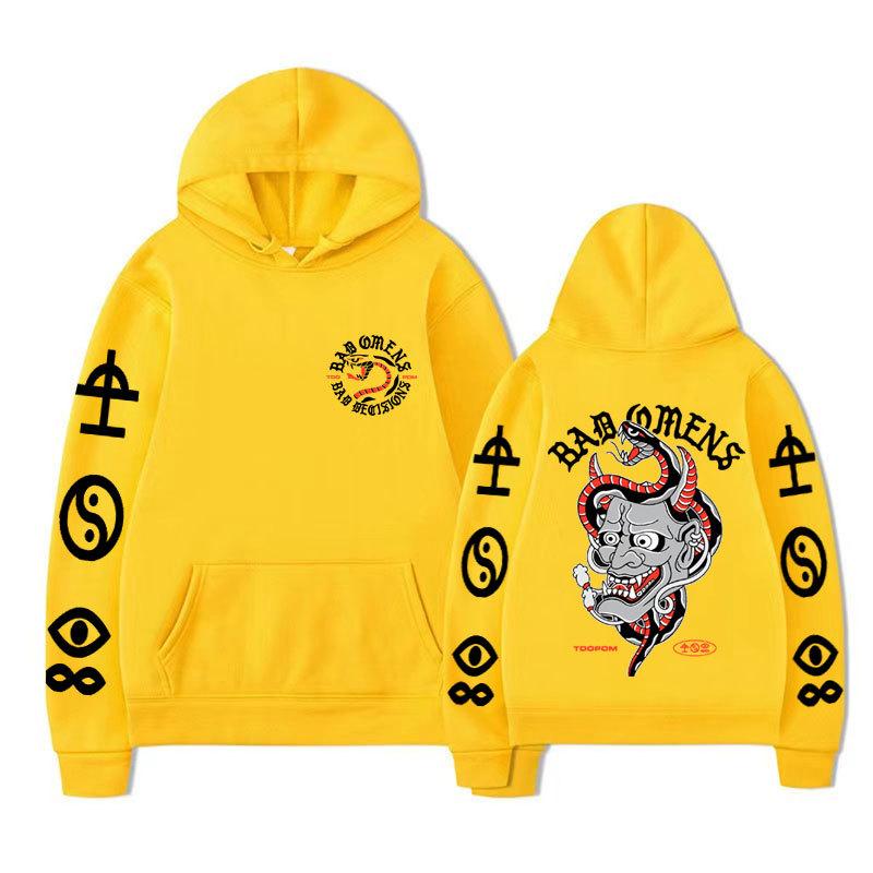 Bad Omens Tour Concert Hoodie Rock Band Hip Hop Punk Hoodie Vintage Unisex Men Vintage Graphic Tops Oversize Clothing