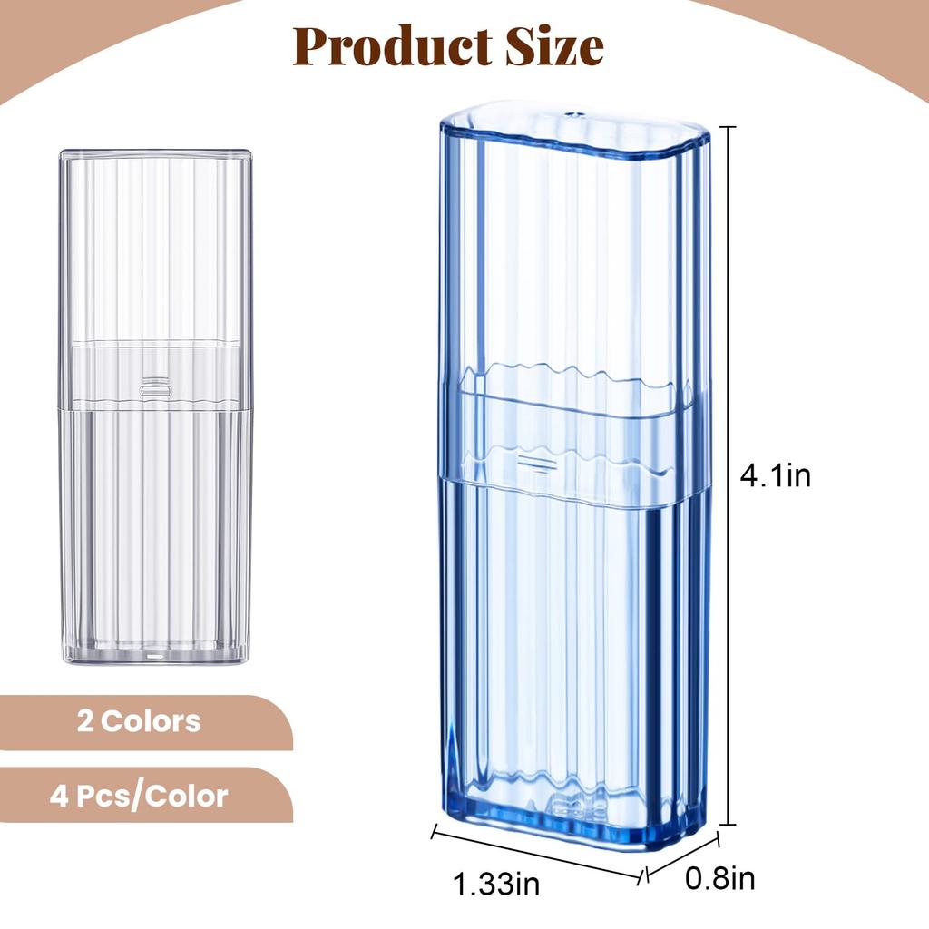 8 Pack Project Storage Box Portable Creative Storage Box Dental Toothpick Holder Floss Qtip Travel Case Transparent Flosser Disp