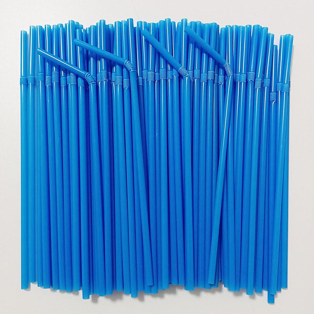 Food Grade Colored Flexible Plastic Drinking Straws For Juice And Milk Tea 100 Pack